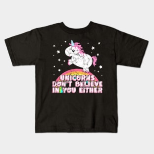 Cute Chubby Unicorn Funny Saying Gift Believer Kids T-Shirt